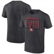 Cheap Men's San Francisco 49ers Heather Charcoal Super Bowl LVIII Local Team T-Shirt