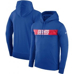 Wholesale Cheap Men\'s New York Giants Nike Royal Sideline Team Performance Pullover Hoodie