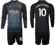 Wholesale Cheap Men 2021 Manchester city home long sleeve 10 soccer jerseys