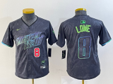 Wholesale Cheap Youth Tampa Bay Rays #8 Brandon Lowe Charcoal 2024 City Connect Player Number Limited Cool Base Jerseys