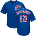 Wholesale Cheap Cubs #12 Kyle Schwarber Blue Team Logo Fashion Stitched MLB Jersey