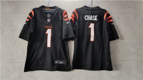 Cheap Men\'s Cincinnati Bengals #1 Ja\'Marr Chase Black 2023 F.U.S.E. Vapor Untouchable Limited Stitched Jersey