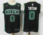 Wholesale Cheap Men's Boston Celtics #0 Jayson Tatum Black 2021 Brand Jordan Swingman Stitched NBA Jersey With NEW Sponsor Logo