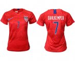 Wholesale Cheap Women's USA #7 Dahlkemper Away Soccer Country Jersey