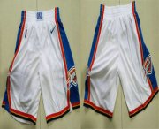 Wholesale Cheap Men's Oklahoma City Thunder White 2017-2018 Nike Swingman Stitched NBA Shorts