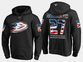 Wholesale Cheap Ducks #27 Scott Niedermayer NHL Banner Wave Usa Flag Black Hoodie