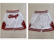 Wholesale Chicago Bulls 1997-98 White With Chicago AU Throwback Shorts