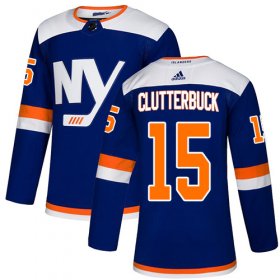 Wholesale Cheap Adidas Islanders #15 Cal Clutterbuck Blue Authentic Alternate Stitched NHL Jersey