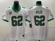 Wholesale Cheap Men's Philadelphia Eagles #62 Jason Kelce White 2023 F.U.S.E. Vapor Untouchable With C Patch Stitched Football Jersey