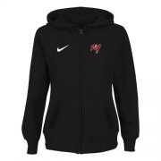 Wholesale Cheap Women's Tampa Bay Buccaneers Stadium Rally Full Zip Hoodie Black