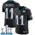 Wholesale Cheap Nike Eagles #11 Carson Wentz Black Alternate Super Bowl LII Youth Stitched NFL Vapor Untouchable Limited Jersey