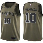 Wholesale Cheap Nike San Antonio Spurs #10 DeMar DeRozan Green NBA Swingman Salute to Service Jersey