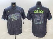 Cheap Men's Tampa Bay Rays #21 Jonny DeLuca Charcoal 2024 City Connect Limited Stitched Jersey