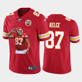 Cheap Kansas City Chiefs #87 Travis Kelce Nike Team Hero 8 Vapor Limited NFL 100 Jersey Red