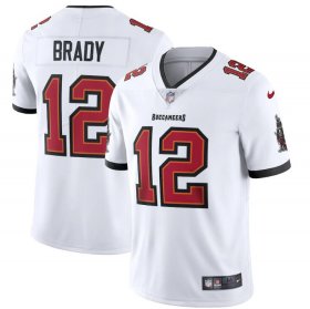 Wholesale Cheap Tampa Bay Buccaneers #12 Tom Brady Men\'s Nike White Vapor Limited Jersey