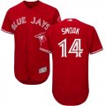 Wholesale Cheap Blue Jays #14 Justin Smoak Red Flexbase Authentic Collection Canada Day Stitched MLB Jersey