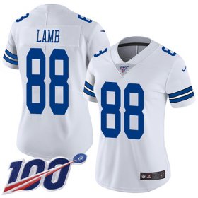 Wholesale Cheap Nike Cowboys #88 CeeDee Lamb White Women\'s Stitched NFL 100th Season Vapor Untouchable Limited Jersey