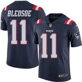 Wholesale Cheap Nike Patriots #11 Drew Bledsoe Navy Blue Men\'s Stitched NFL Limited Rush Jersey