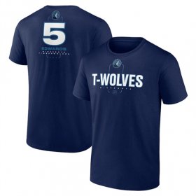 Cheap Men\'s Minnesota Timberwolves #5 Anthony Edwards Navy Name & Number T-Shirt