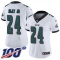 Wholesale Cheap Nike Eagles #24 Darius Slay Jr White Women's Stitched NFL 100th Season Vapor Untouchable Limited Jersey