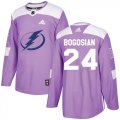 Cheap Adidas Lightning #24 Zach Bogosian Purple Authentic Fights Cancer Stitched NHL Jersey