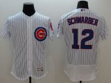 Wholesale Cheap Cubs #12 Kyle Schwarber White Flexbase Authentic Collection Stitched MLB Jersey