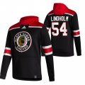 Wholesale Cheap Chicago Blackhawks #54 Anton Lindholm Adidas Reverse Retro Pullover Hoodie Black