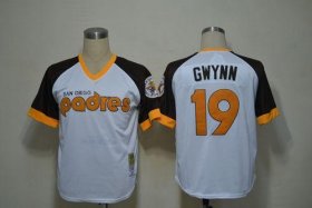 Wholesale Cheap Mitchell And Ness Padres #19 Tony Gwynn White Throwback Stitched MLB Jersey