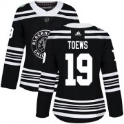 Wholesale Cheap Adidas Blackhawks #19 Jonathan Toews Black Authentic 2019 Winter Classic Women's Stitched NHL Jersey