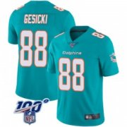 Wholesale Cheap Men's Miami Dolphins #88 Mike Mike Gesicki Limited Aqua Team Color 100th Vapor Untouchable Jersey