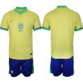 Cheap Men's Brazil Custom Yellow 2024-25 Soccer Jersey Suit