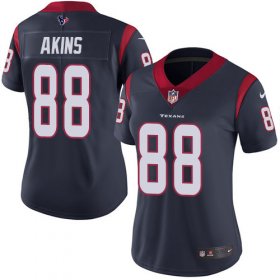 Wholesale Cheap Nike Texans #88 Jordan Akins Navy Blue Team Color Women\'s Stitched NFL Vapor Untouchable Limited Jersey