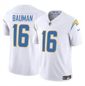 Cheap Men\'s Los Angeles Chargers #16 Casey Bauman White 2024 F.U.S.E. Vapor Limited Football Stitched Jersey