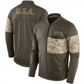 Wholesale Cheap Men's Buffalo Bills Nike Olive Salute to Service Sideline Hybrid Half-Zip Pullover Jacket