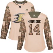 Wholesale Cheap Adidas Ducks #14 Adam Henrique Camo Authentic 2017 Veterans Day Women's Stitched NHL Jersey