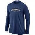 Wholesale Cheap Nike Jacksonville Jaguars Authentic Font Long Sleeve T-Shirt Dark Blue