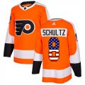 Wholesale Cheap Adidas Flyers #8 Dave Schultz Orange Home Authentic USA Flag Stitched Youth NHL Jersey