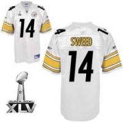 Wholesale Cheap Steelers #14 Limas Sweed White Super Bowl XLV Stitched NFL Jersey