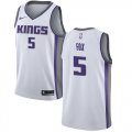 Wholesale Cheap Women's Sacramento Kings #5 De'Aaron Fox White Basketball Swingman Association Edition Jersey