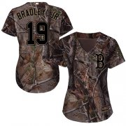 Wholesale Cheap Red Sox #19 Jackie Bradley Jr Camo Realtree Collection Cool Base Women's Stitched MLB Jersey