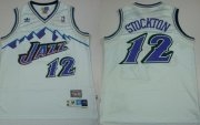 Wholesale Cheap Utah Jazz #12 John Stockton Mountain White Hardwood Classics Soul Swingman Throwback Jersey