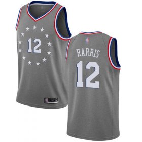 Wholesale Cheap 76ers #12 Tobias Harris Gray Basketball Swingman City Edition 2018-19 Jersey