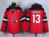 Wholesale Cheap Nike Cardinals #13 Kurt Warner Red Player Pullover NFL Hoodie