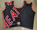 Wholesale Cheap Men's Miami Heat Black Big Face Mitchell Ness Hardwood Classics Soul Swingman Throwback Jersey