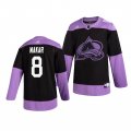 Wholesale Cheap Colorado Avalanche #8 Cale Makar Adidas Men's Hockey Fights Cancer Practice NHL Jersey Black