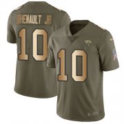 Wholesale Cheap Nike Jaguars #10 Laviska Shenault Jr. Olive/Gold Men's Stitched NFL Limited 2017 Salute To Service Jersey