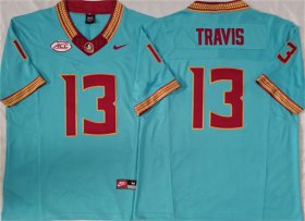 Men\'s Florida State Seminoles #13 Jordan Travis Teal 2023 F.U.S.E Stitched Jersey