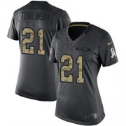 Wholesale Cheap Nike Chargers #21 LaDainian Tomlinson Black Women's Stitched NFL Limited 2016 Salute to Service Jersey