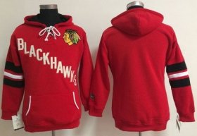 Wholesale Cheap Chicago Blackhawks Blank Red Women\'s Old Time Heidi NHL Hoodie