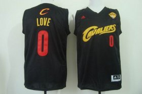 Wholesale Cheap Men\'s Cleveland Cavaliers #0 Kevin Love 2015 The Finals 2014 Black With Red Fashion Jersey